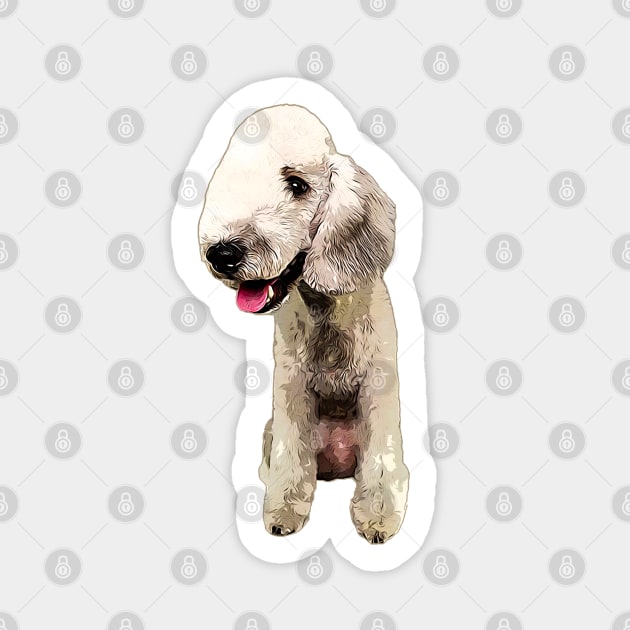 Bedlington Terrier Cute Pup Sticker by ElegantCat